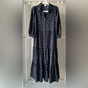 Levi's Black Floral flowy tiered Dress size XS